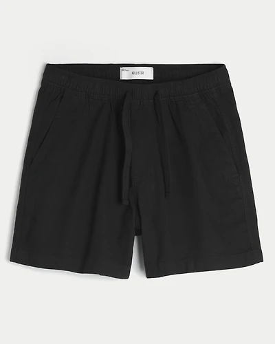Mid-Thigh Linen-Blend Pull-On Shorts