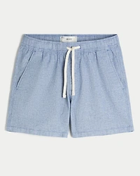 Mid-Thigh Linen-Blend Shorts