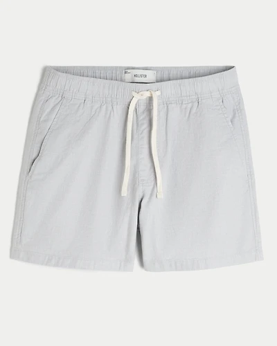 Mid-Thigh Linen-Blend Shorts