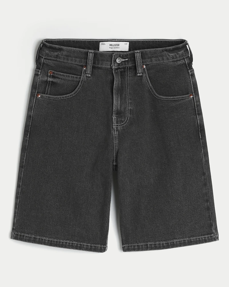 Tiger Graphic Baggy Denim Shorts