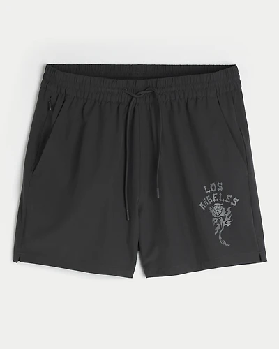 Mid-Thigh Graphic Active Shorts