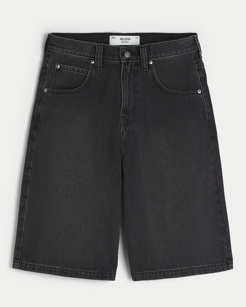 Star Graphic Super Baggy Denim Shorts