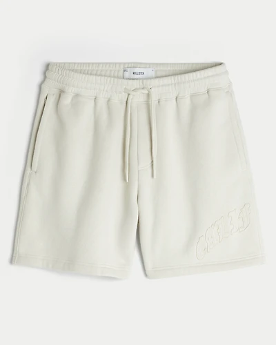 Above-the-Knee Calif Graphic Baggy Fleece Shorts