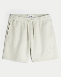 Above-the-Knee Calif Graphic Baggy Fleece Shorts