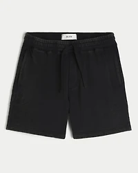 Above-the-Knee Baggy Fleece Graphic Shorts