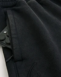 Above-the-Knee Baggy Fleece Graphic Shorts