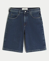 Dark Wash Super Baggy Jean Shorts