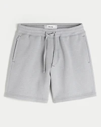 Above-the-Knee Cyber Sigilism Graphic Baggy Fleece Shorts