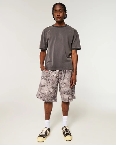 Hollister Feel Good Camo At-the-Knee Baggy Fleece Shorts