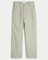 Linen-Blend Flex-Waist Baggy Pants