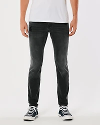 Distressed Washed Black Super Skinny Jeans