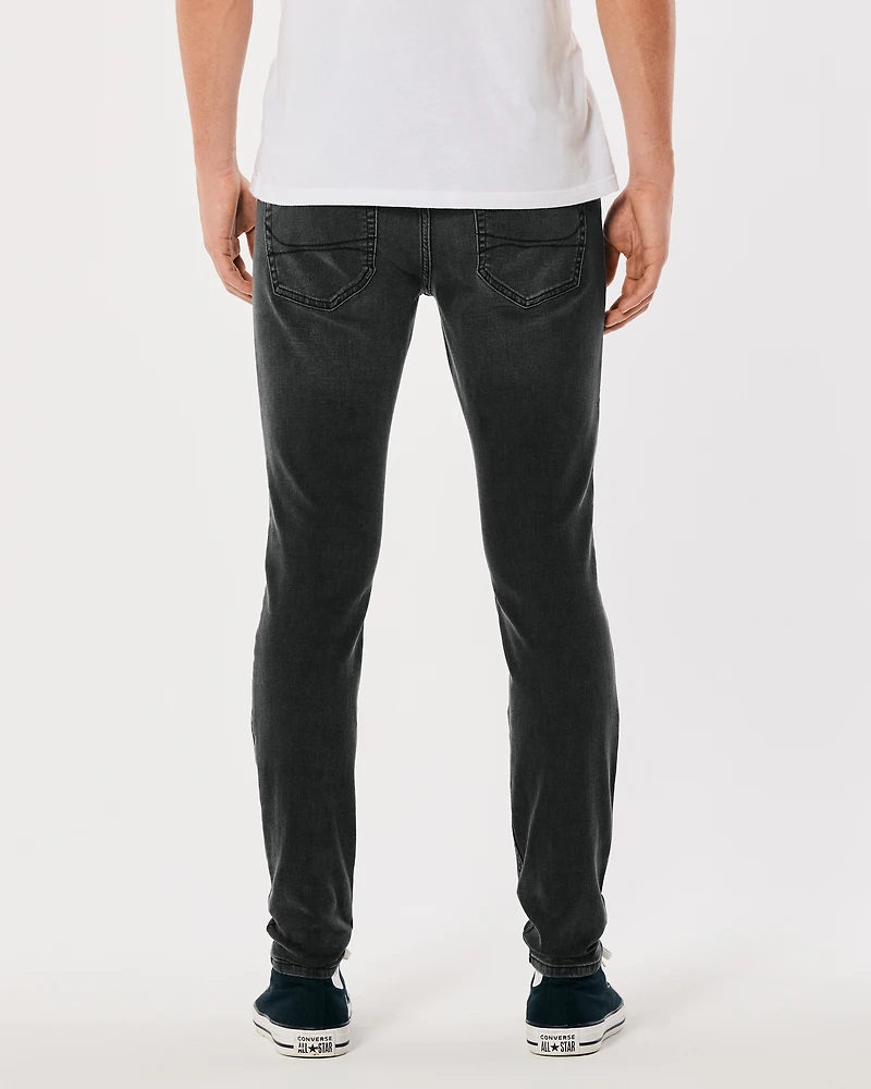 Distressed Washed Black Super Skinny Jeans