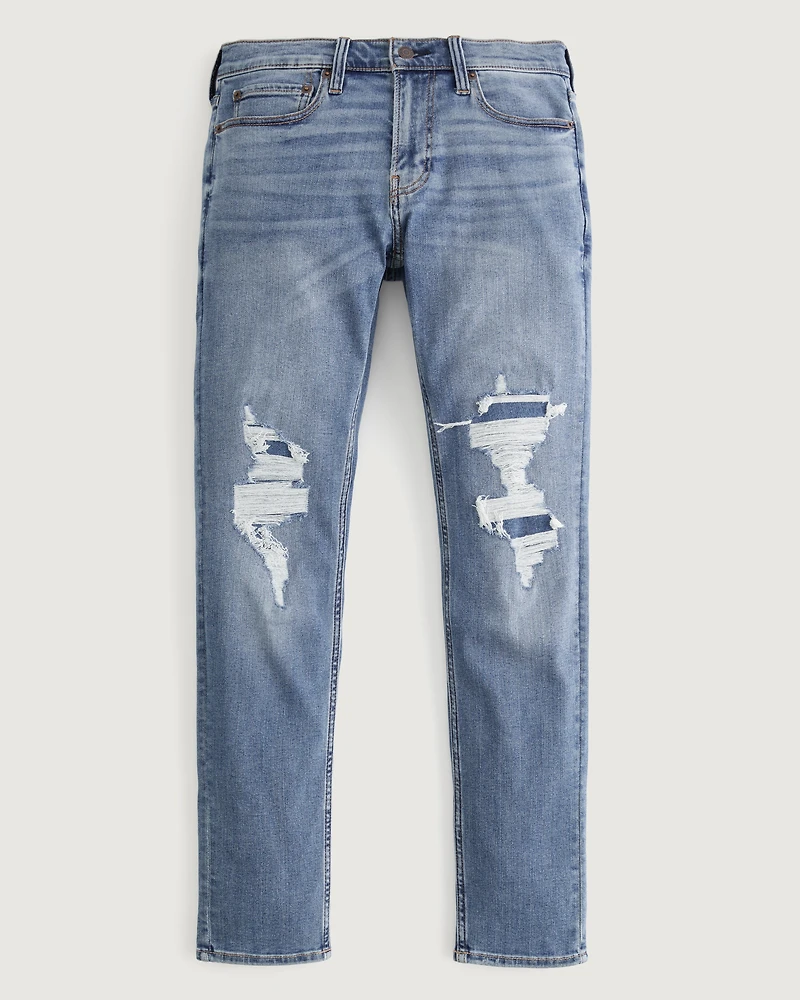 Ripped Medium Wash Skinny Jeans
