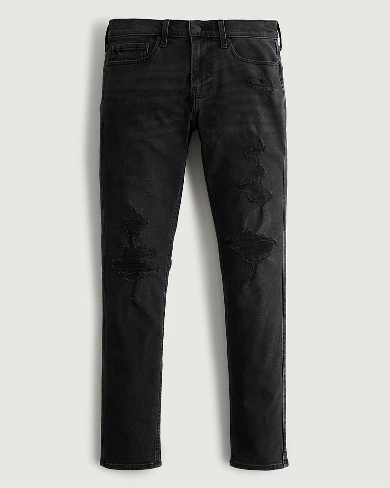 Ripped Faded Black Skinny Jeans