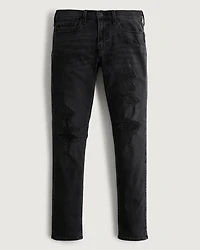 Ripped Faded Black Skinny Jeans