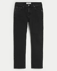Washed Black Slim Straight Jeans