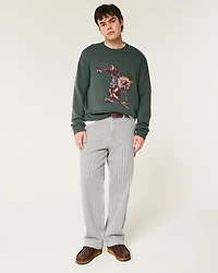 Railroad Stripe Baggy Painter Jeans