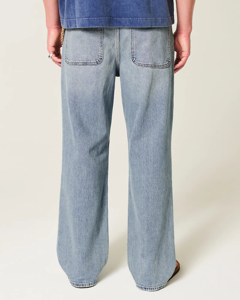 Ripped Medium Wash Baggy Jeans