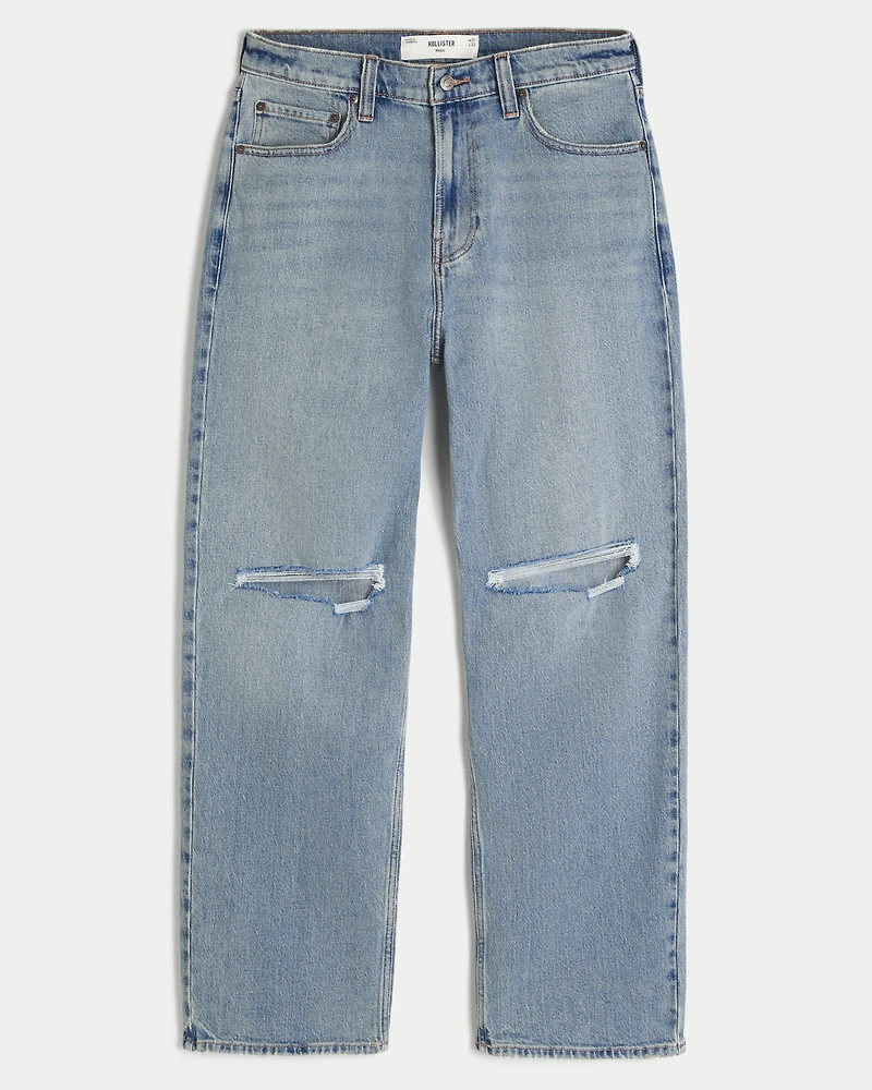 Ripped Medium Wash Baggy Jeans