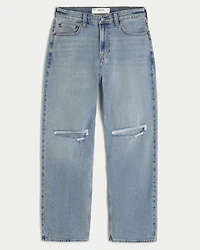 Ripped Medium Wash Baggy Jeans