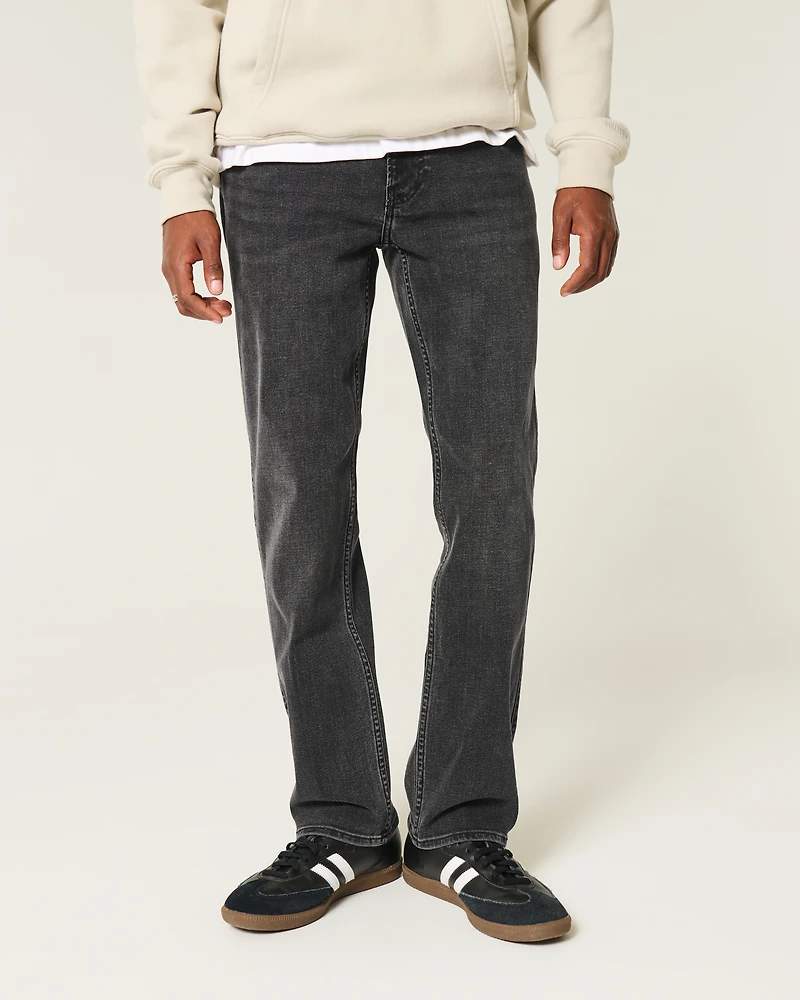 Washed Black Straight Jeans