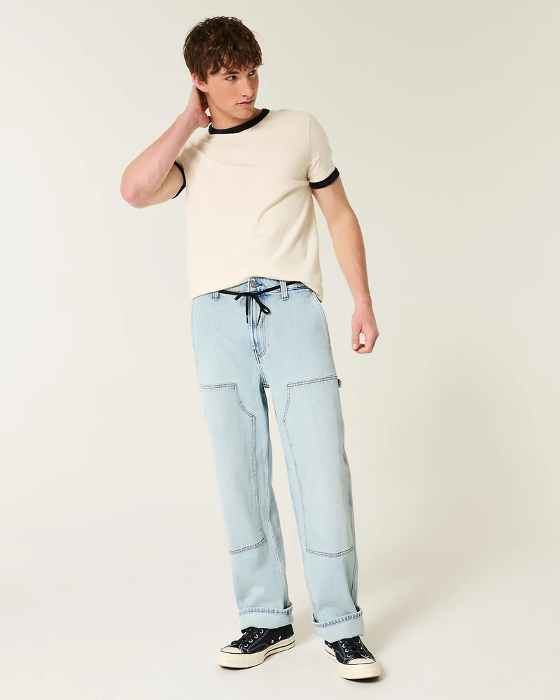 Light Wash Baggy Carpenter Jeans