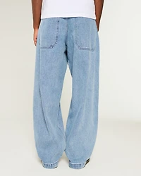 Medium Wash Skater Baggy Jeans