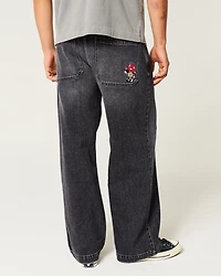 Washed Black Super Baggy Jeans