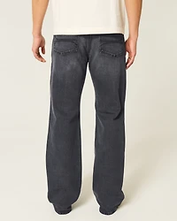 Washed Black Relaxed Bootcut Jeans