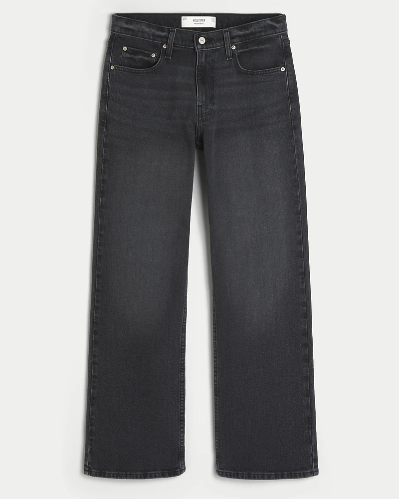 Washed Black Relaxed Bootcut Jeans