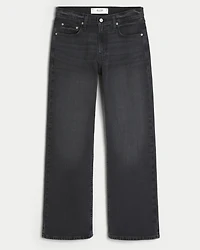 Washed Black Relaxed Bootcut Jeans