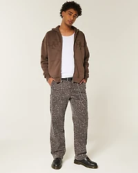 Leopard Print Baggy Painter Jeans