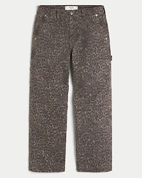 Leopard Print Baggy Painter Jeans