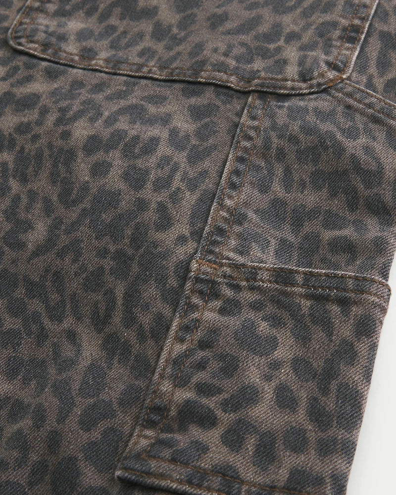Leopard Print Baggy Painter Jeans