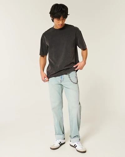 Light Wash Downforce Racing Graphic Loose Jeans