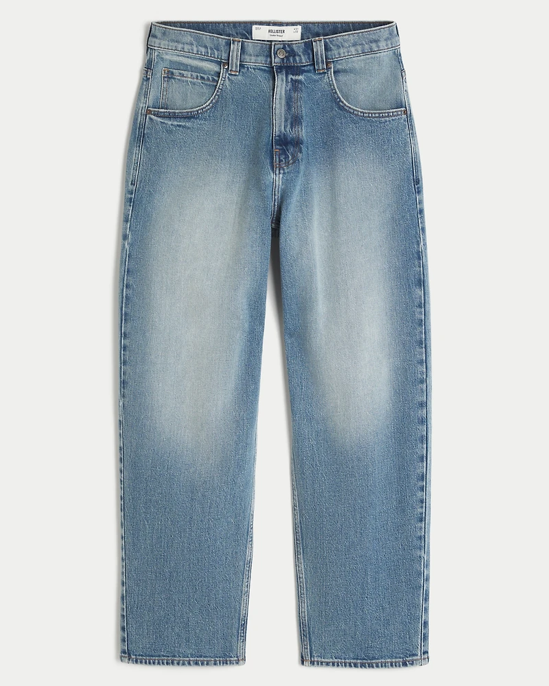 Medium Wash Skater Baggy Jeans