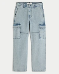 Light Wash Baggy Cargo Jeans