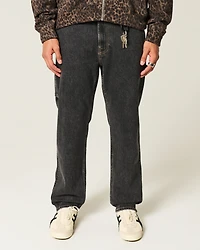 Washed Black Loose Painter Jeans