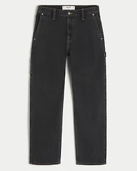 Washed Black Loose Painter Jeans