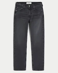 Washed Black Slim Straight Jeans