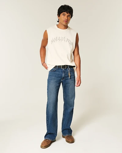 Dark Wash Relaxed Boot Jeans