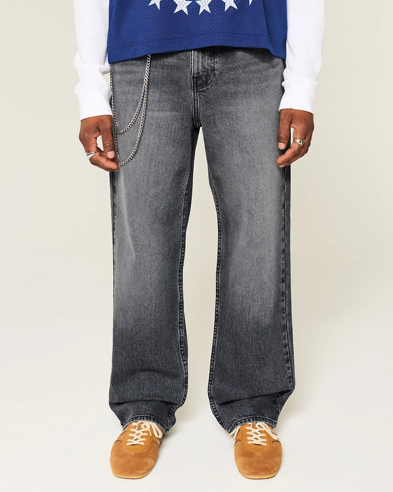 Washed Black Baggy Jeans