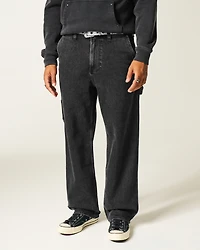 Washed Black Baggy Painter Jeans