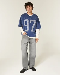 Washed Grey Baggy Jeans