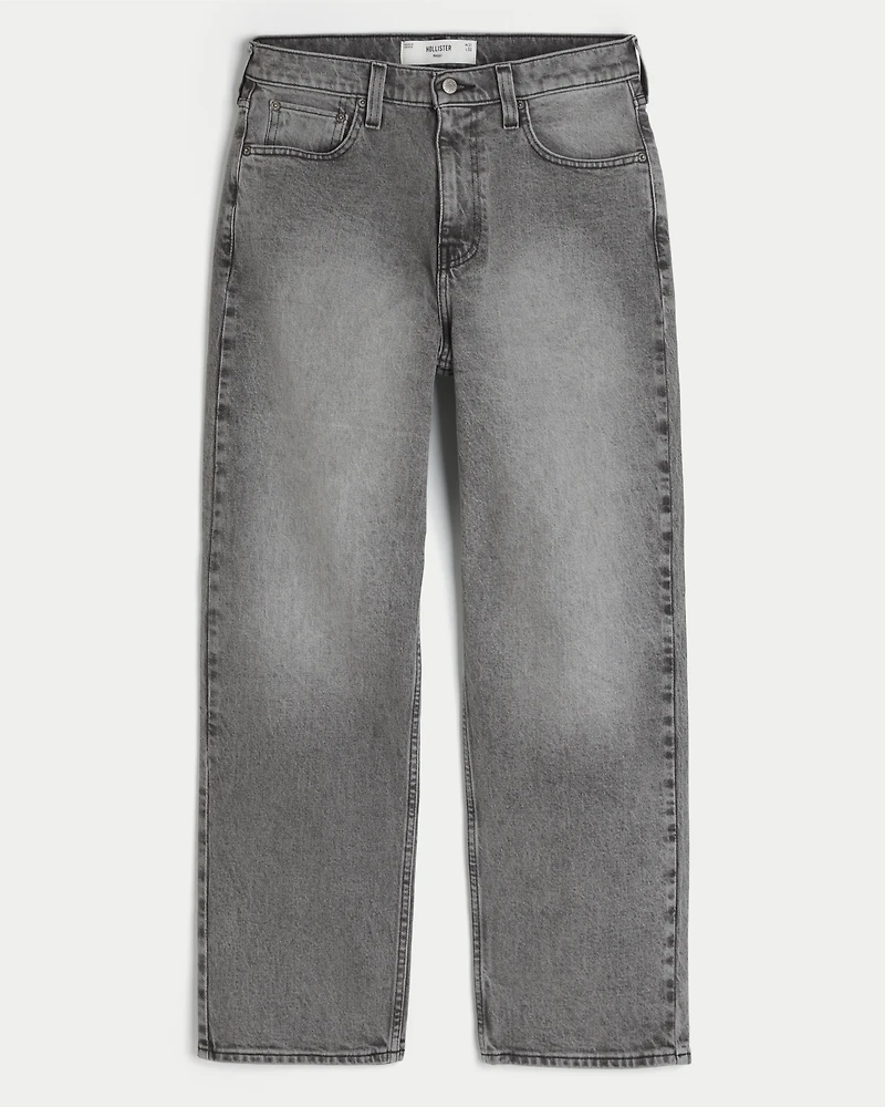 Washed Grey Baggy Jeans
