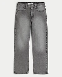 Washed Grey Baggy Jeans