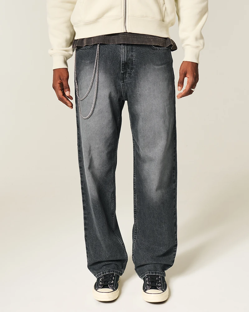 Washed Black Baggy Jeans