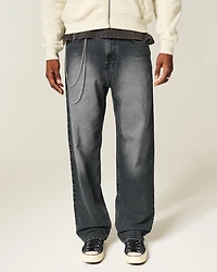 Washed Black Baggy Jeans