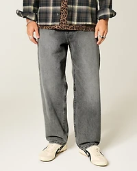 Washed Gray Skater Baggy Jeans