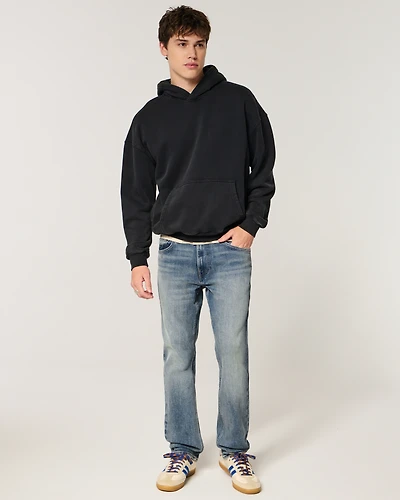 Medium Wash Slim Straight Jeans